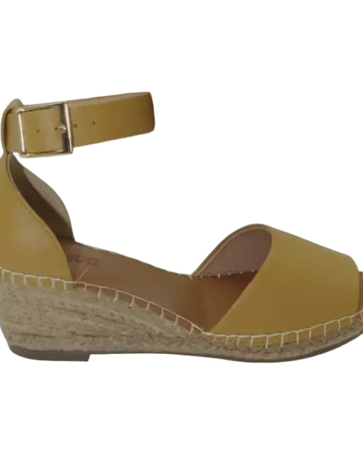 Helen Leather Espadrille Mustard - Global Free Style