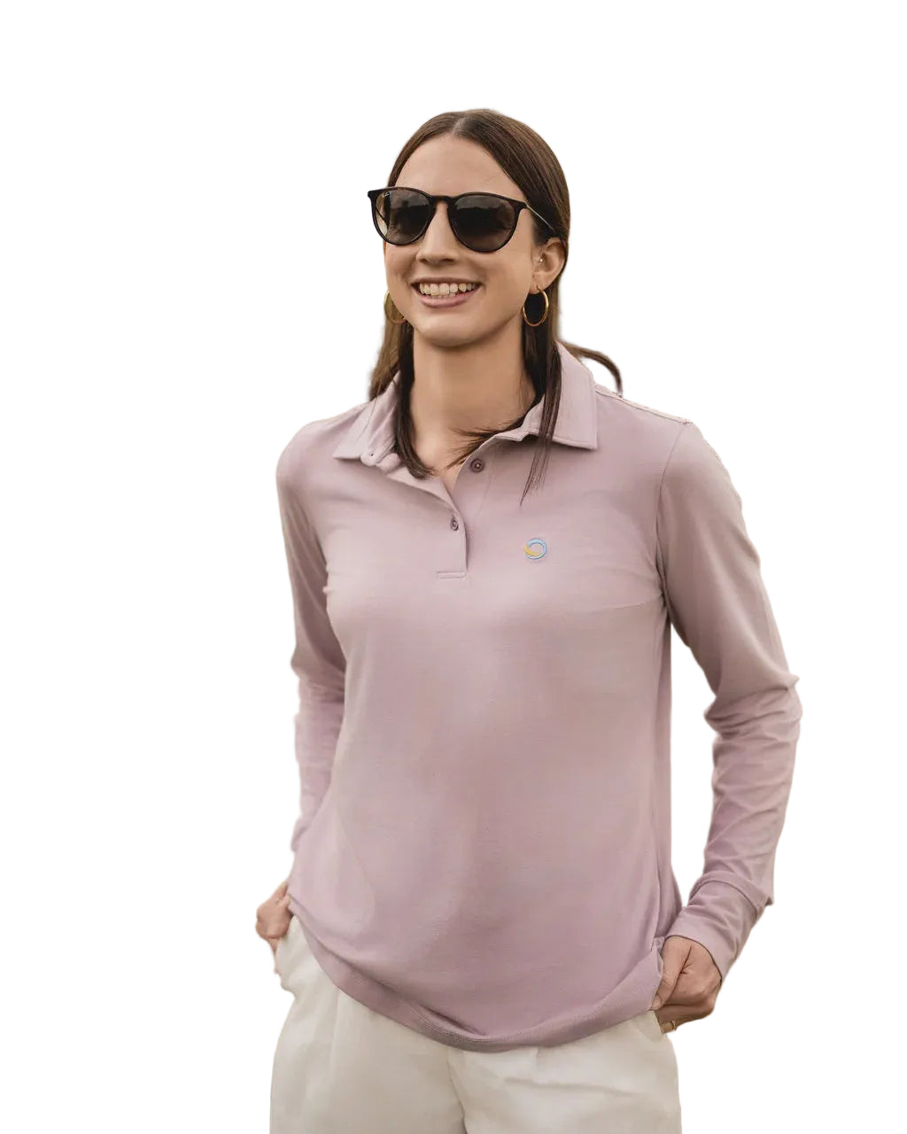 Classic Women Long Sleeve Polo Lilac Tops Tusk and Roo S(8)