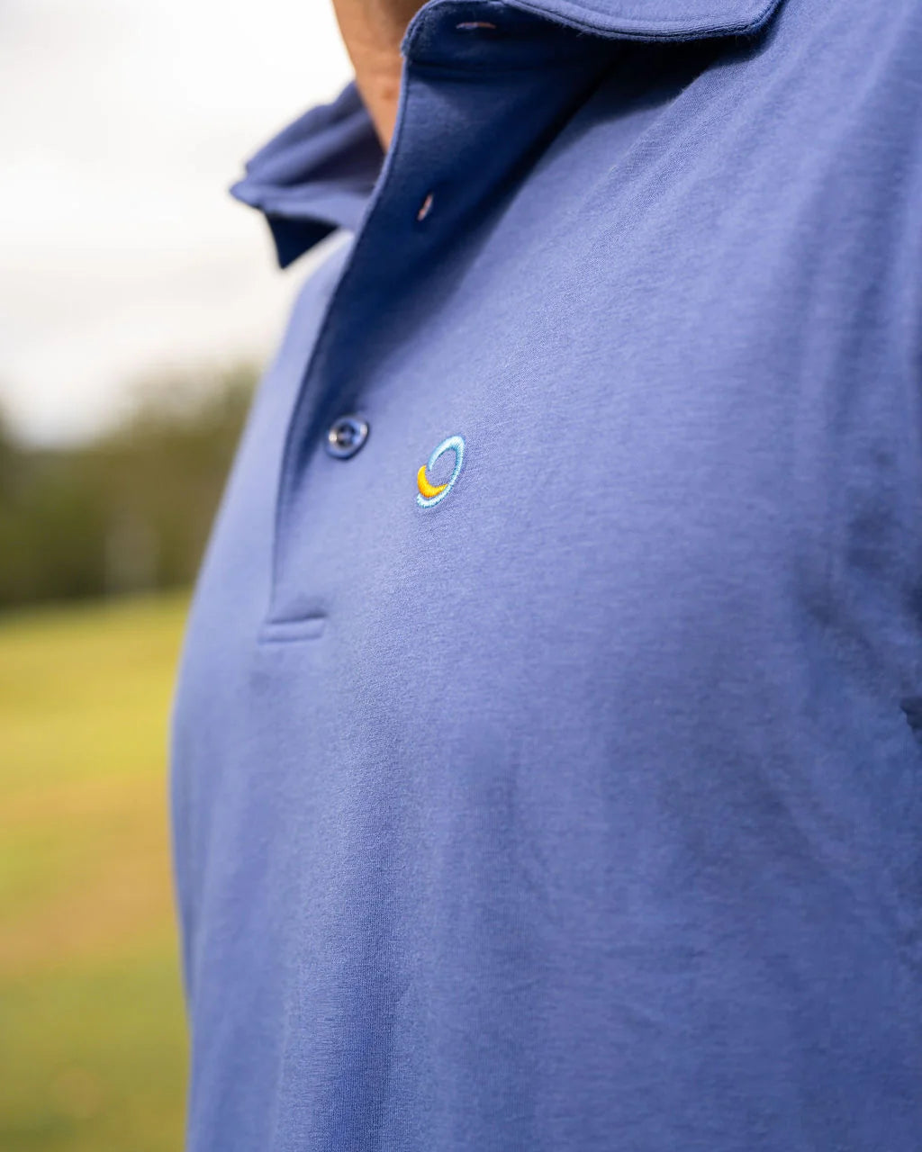 Classic Men Long Sleeve Polo Blue Mens Tops Tusk and Roo