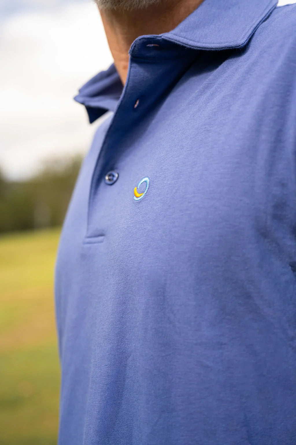Classic Men Long Sleeve Polo Blue Mens Tops Tusk and Roo