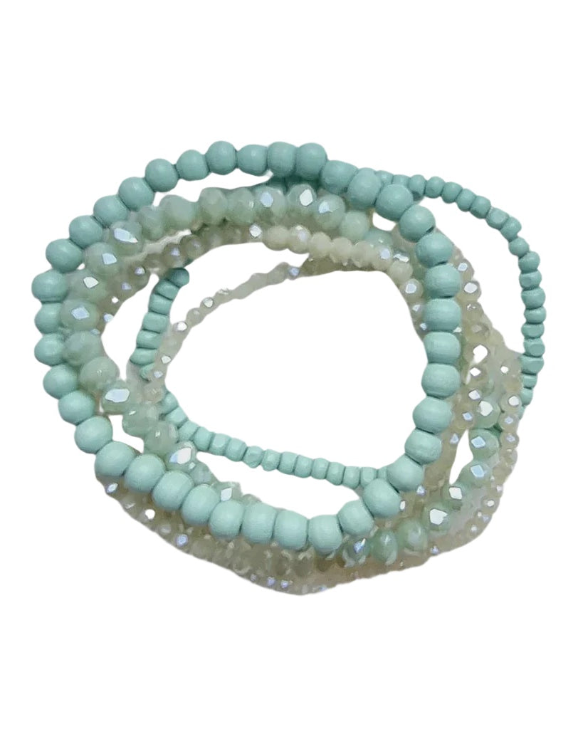 Beaded bracelet set mint Bracelets and Bangles Zoda