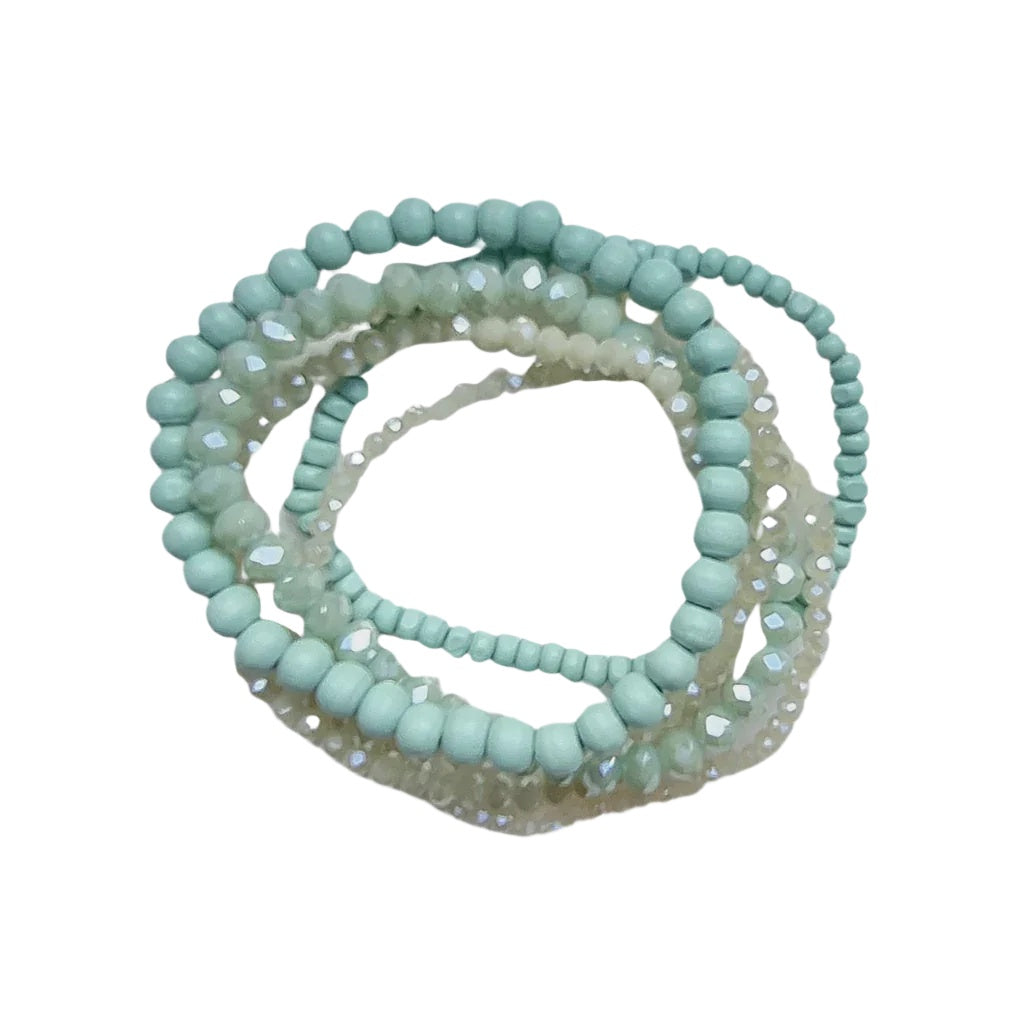 Beaded bracelet set mint Bracelets and Bangles Zoda