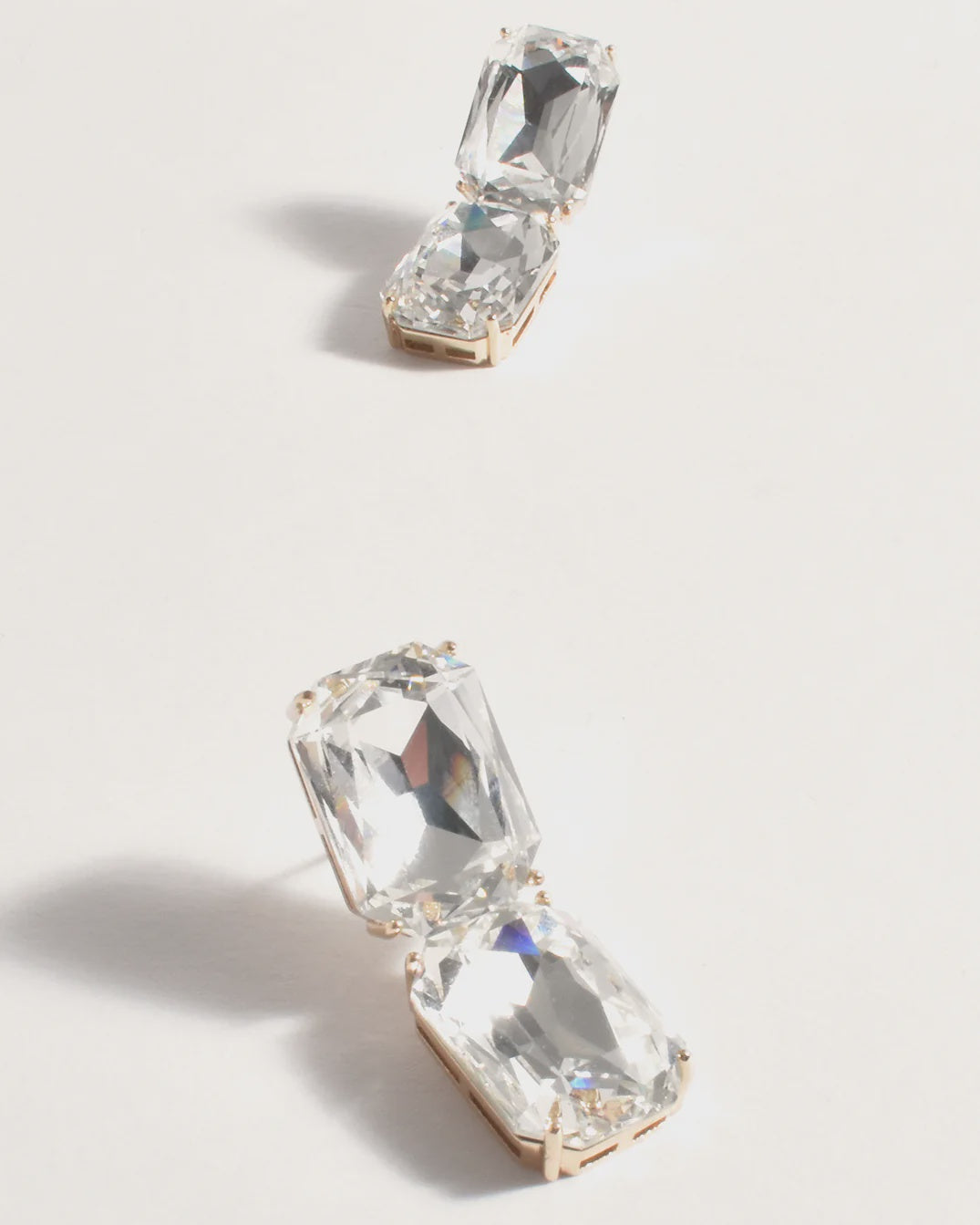 Astrid Double Drop Event Earrings Crystal/Gold - Global Free Style