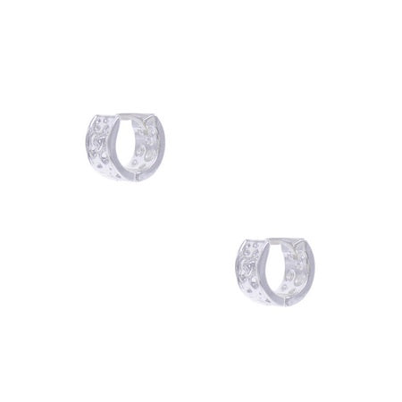 Beaten Mini Thick Hoop Earring Silver Earrings Sun Accessories
