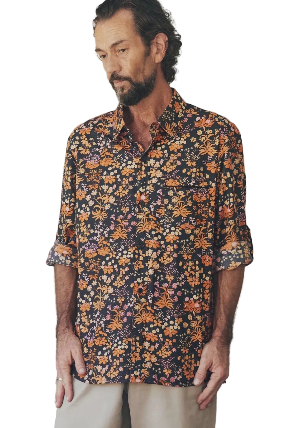 Men's Shirt Long Sleeve Tigerlily Mens Tops MahaShe S(8-10)
