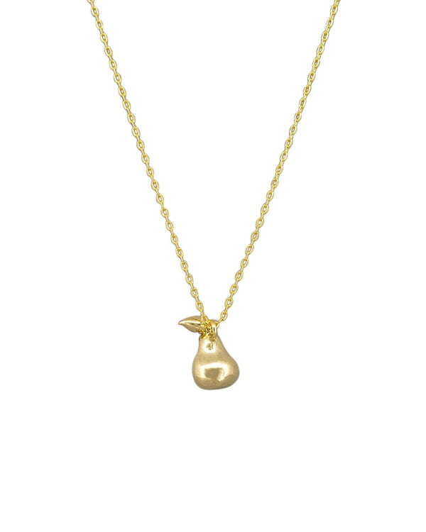 Gold Pear Charm Necklace Necklaces Tiger Tree