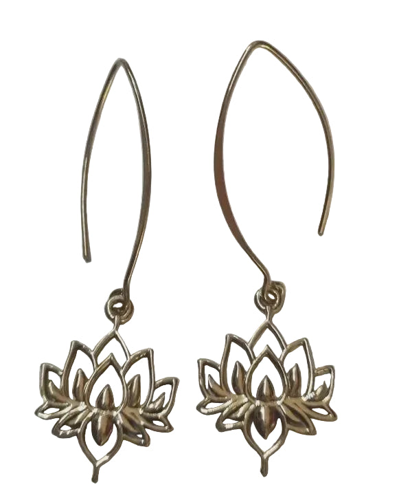 Golden Lotus Marquise Drop Earrings Earrings Ombak