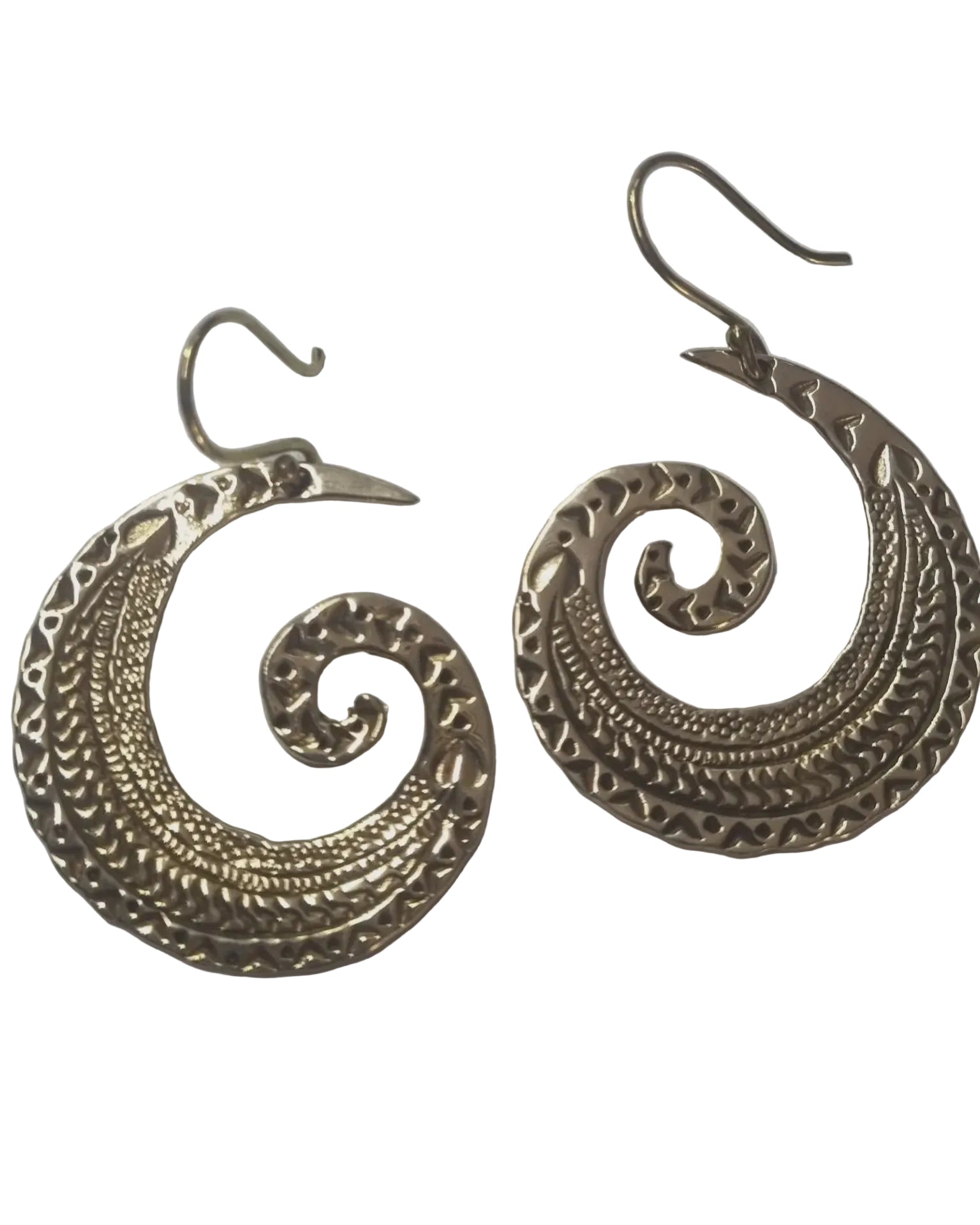 Brass Spiral Boho Earrings Earrings Ombak