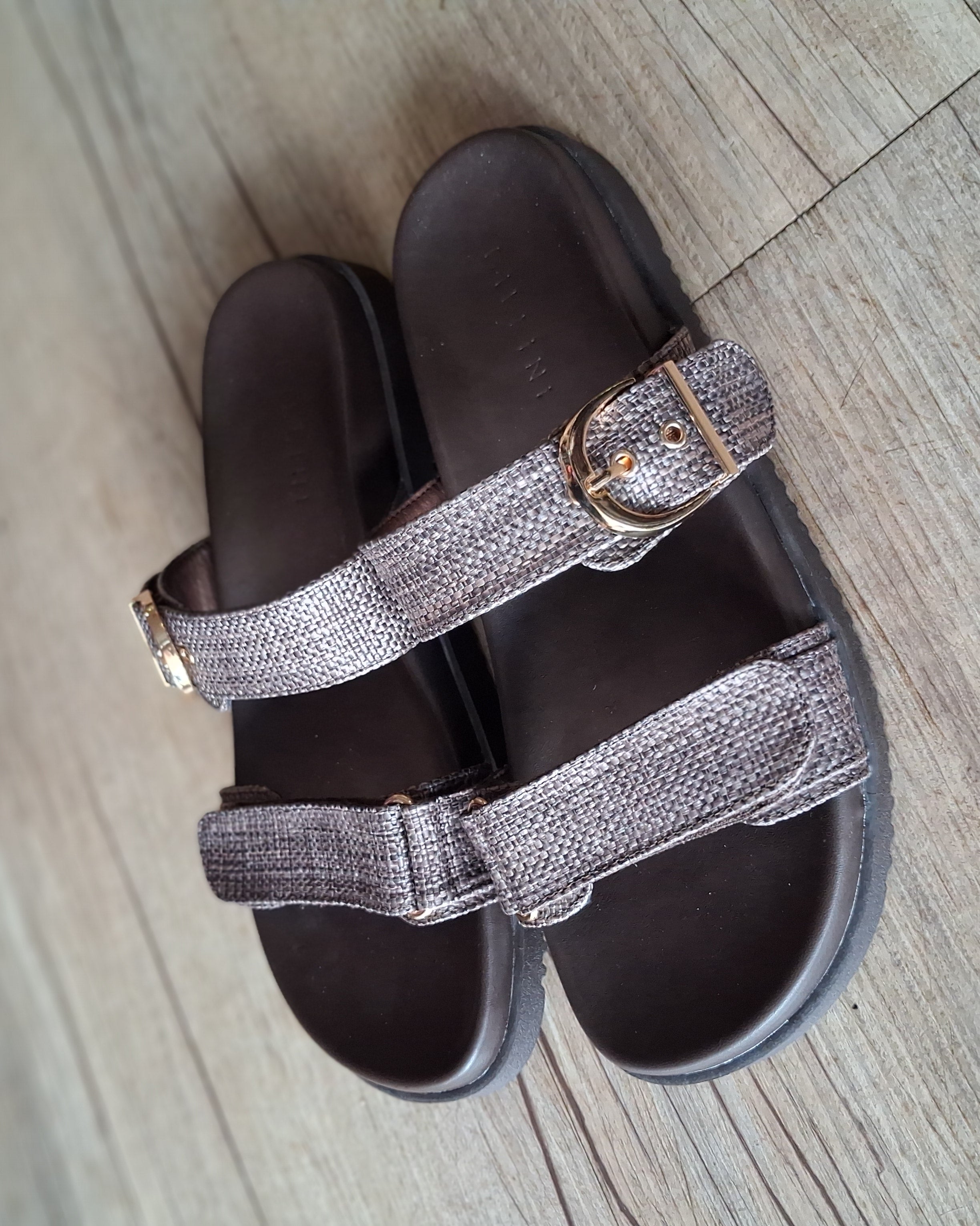 Aggie Chocolate Raffia Shoes Billini