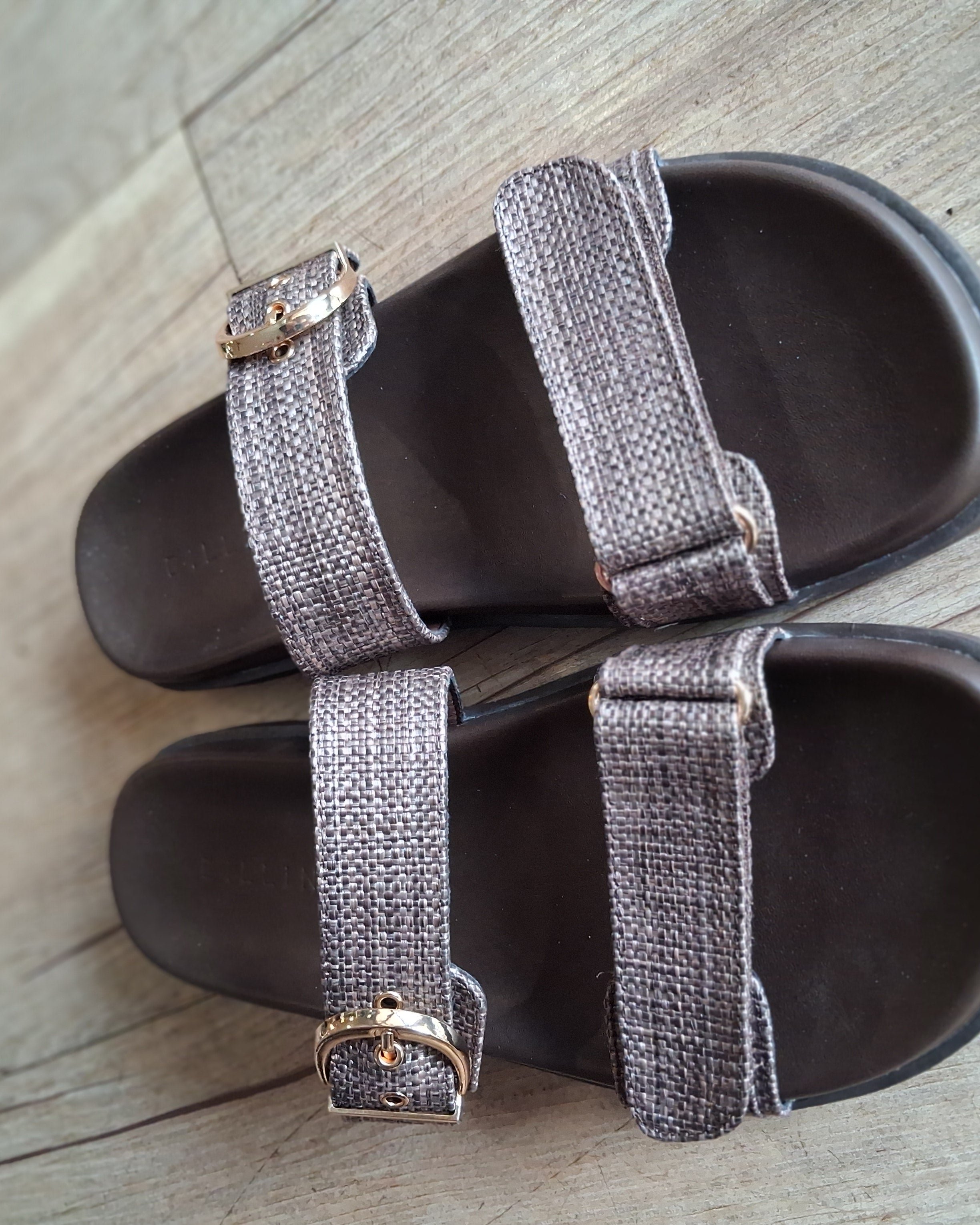 Aggie Chocolate Raffia Shoes Billini