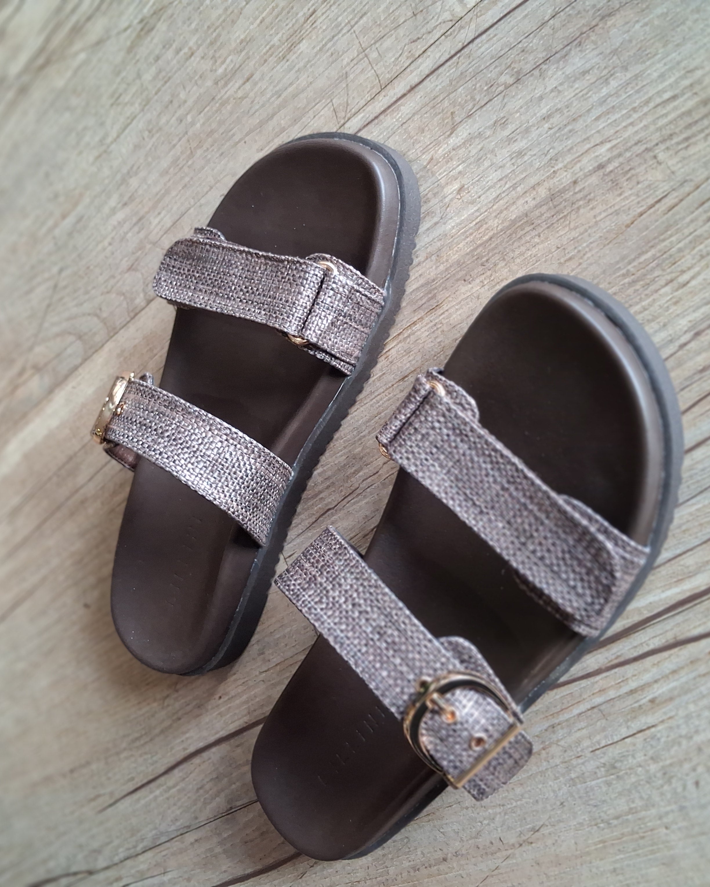 Aggie Chocolate Raffia Shoes Billini