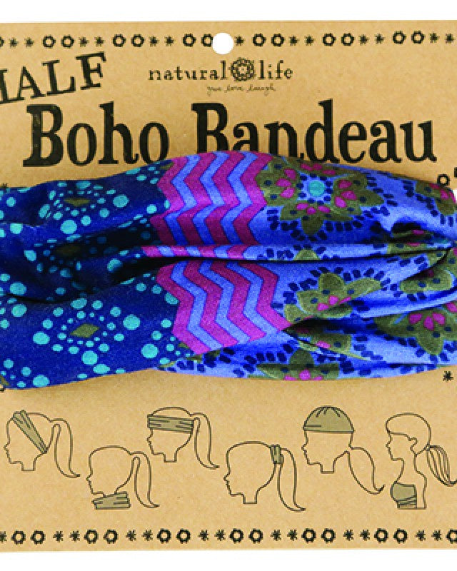 BoHo Bandeau Half Mauve Blue Accents Bandeau Natural Life