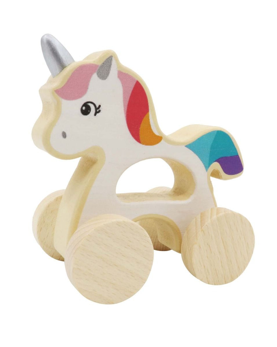 Wooden Wheelie Unicorn with Handle Gifts and Accessories ToysLink