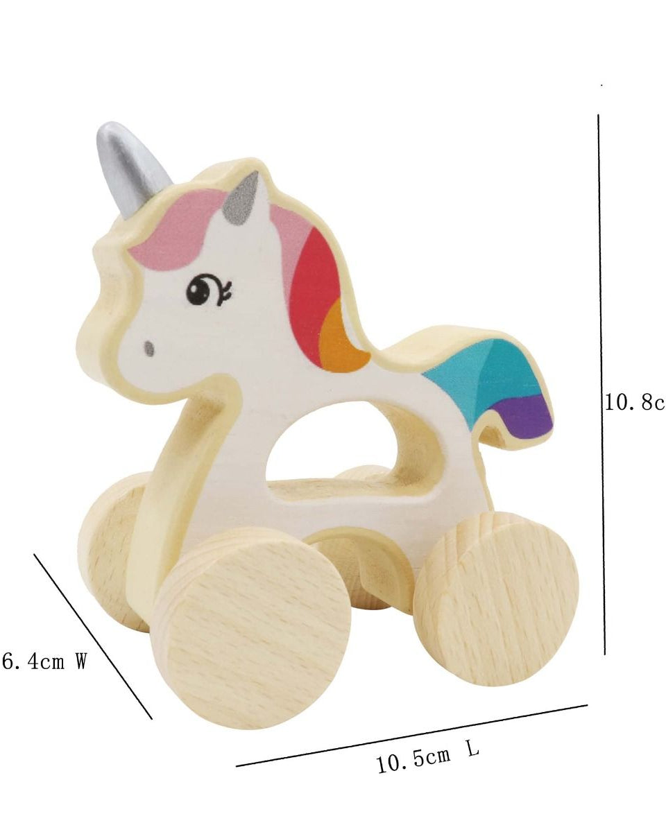 Wooden Wheelie Unicorn with Handle Gifts and Accessories ToysLink