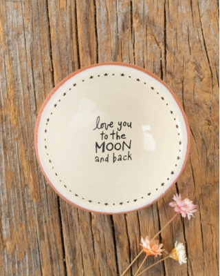Tiny Trinket Dish Terra Cotta Love You To Moon - Global Free Style