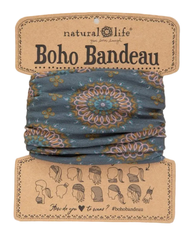 Boho Bandeau Navy Vines Bandeau Natural Life