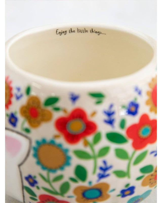 Folk Mug Floral Hedgehog Gifts and Accessories Natural Life