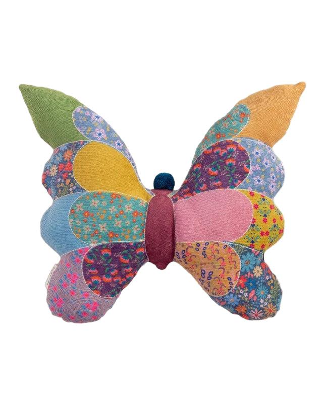 Whimsy Patchwork Pillow Butterfly Gifts and Accessories Natural Life