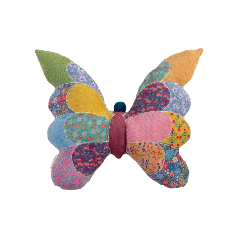 Whimsy Patchwork Pillow Butterfly Gifts and Accessories Natural Life