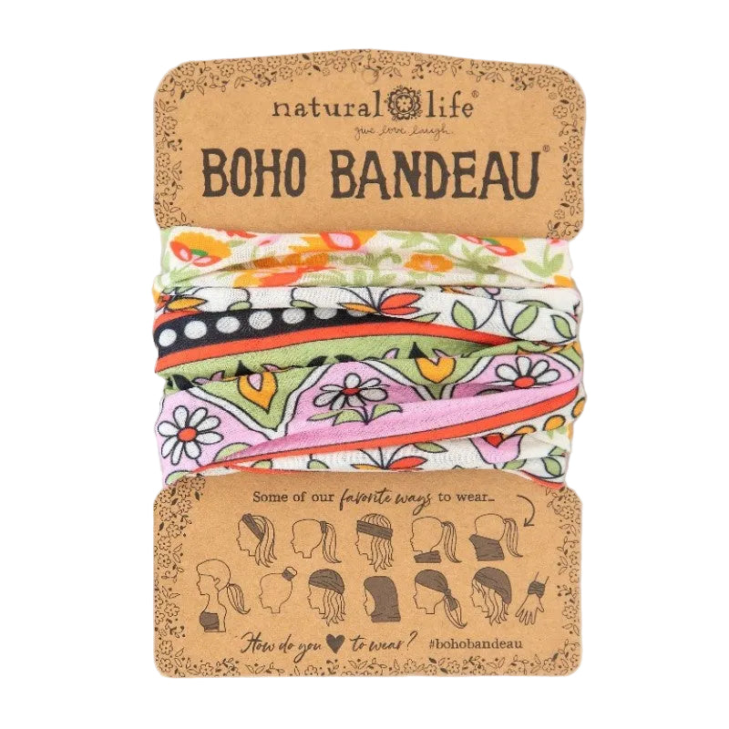 Boho Bandeau Lilac Orange Border Bandeau Natural Life