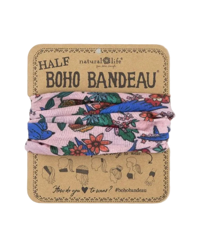 Boho Bandeau Half Swallows Light Pink Bandeau Natural Life