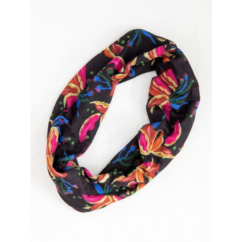 Boho Bandeau Half Tropical Floral Black Bandeau Natural Life
