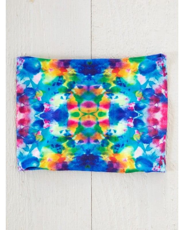 Boho Bandeau Half Blue Rainbow Tie Dye Bandeau Natural Life