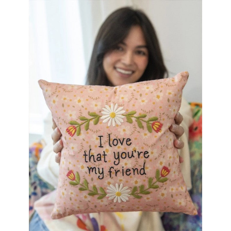 Embroidered Giving Pillow Friend Gifts and Accessories Natural Life