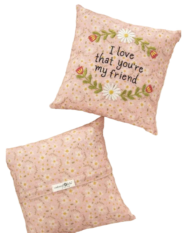 Embroidered Giving Pillow Friend Gifts and Accessories Natural Life