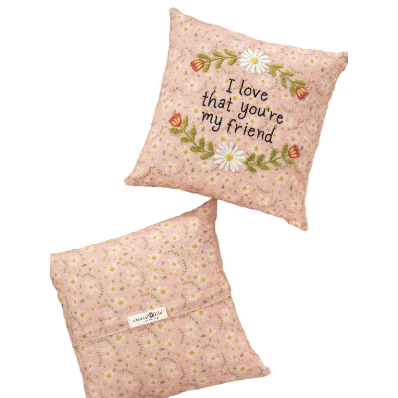 Embroidered Giving Pillow Friend Gifts and Accessories Natural Life