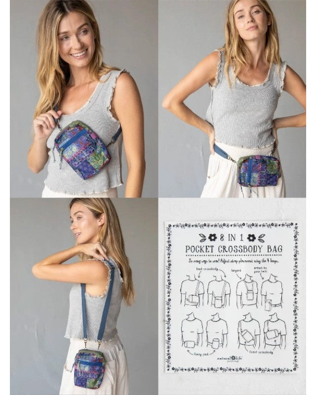 8 in 1 Pocket Crossbody Mandala Border Bags and Purses Natural Life