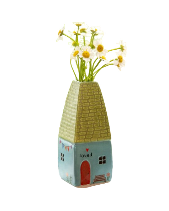 Cottage Bud Vase Loved Cottage - Global Free Style