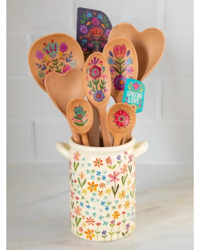 Vase Large Ditsy Cream Floral - Global Free Style