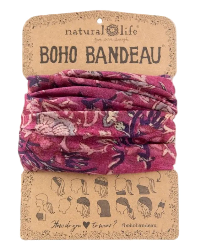 Boho Bandeau Mauve Tossed India Vin Bandeau Natural Life