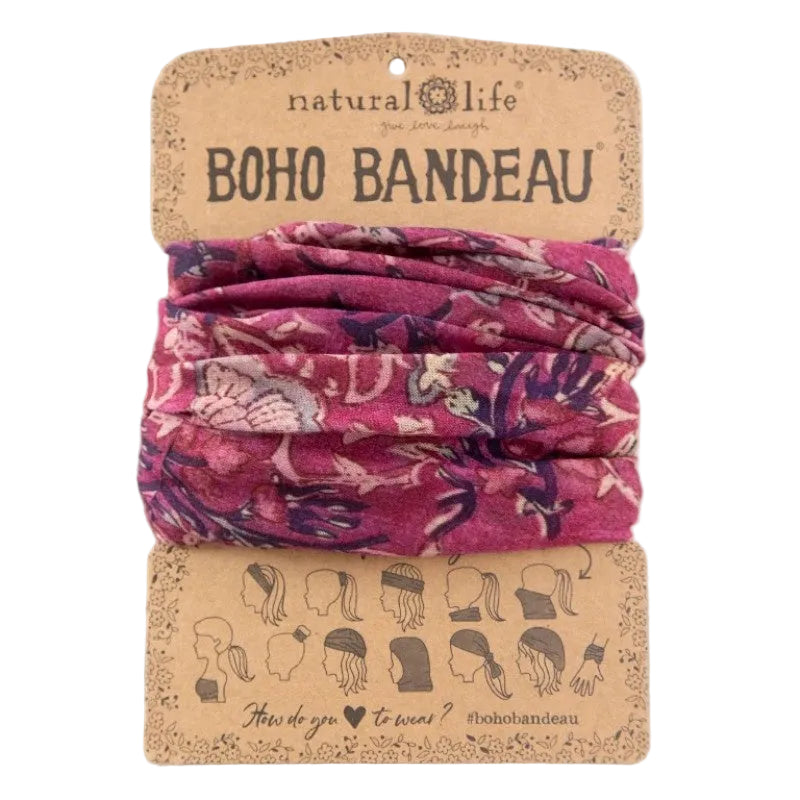 Boho Bandeau Mauve Tossed India Vin Bandeau Natural Life