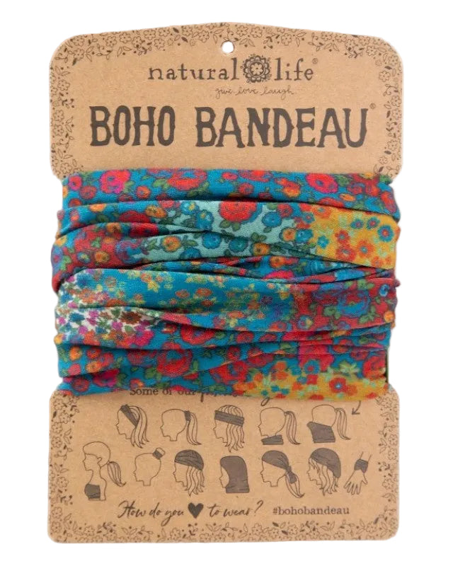 Boho Bandeau Navy Prairie Patchwork Bandeau Natural Life