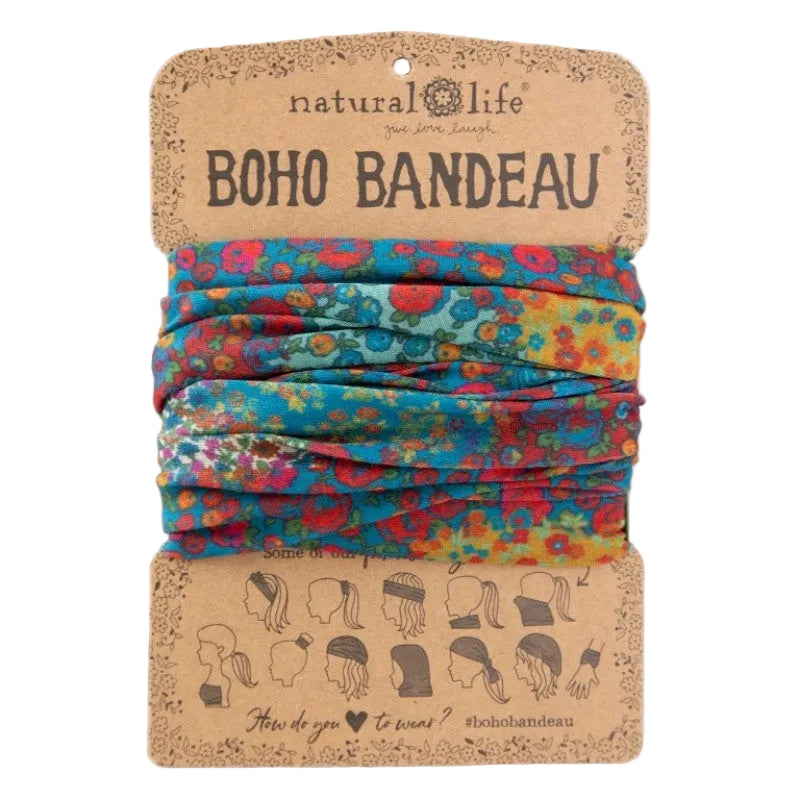 Boho Bandeau Navy Prairie Patchwork Bandeau Natural Life