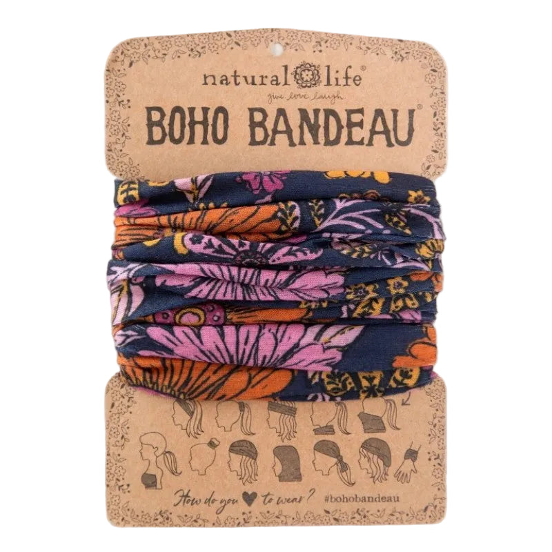 Boho Bandeau Navy Rustic Daisies Bandeau Natural Life