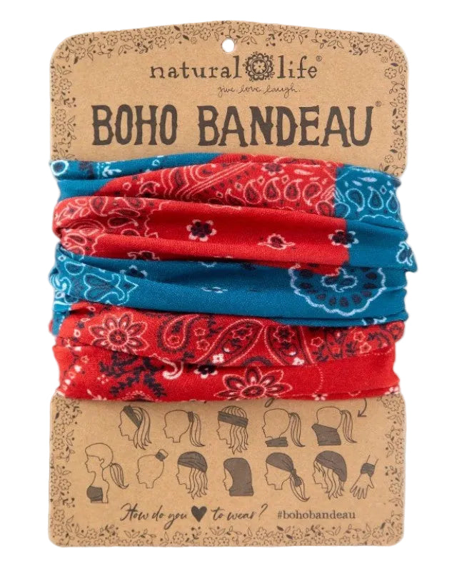 Boho Bandeau Red Bandana Patchwork Bandeau Natural Life