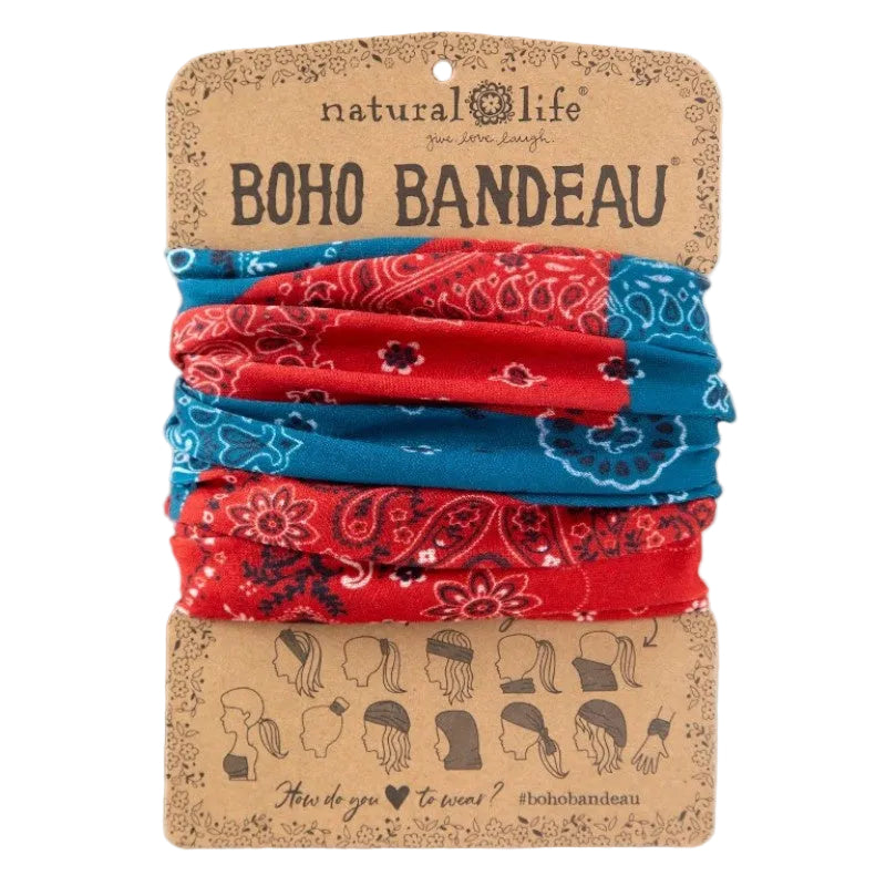 Boho Bandeau Red Bandana Patchwork Bandeau Natural Life