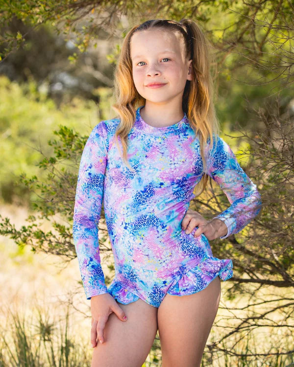 Marli Blue Open Back Girls Swimwear Kids Dresses Fernleigh Avenue