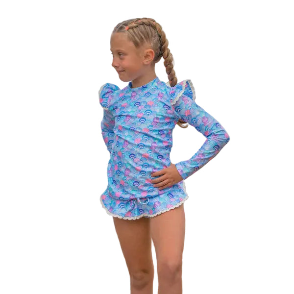 Mermaid Shell Girls Rash Guard Set Kids Dresses Fernleigh Avenue 00