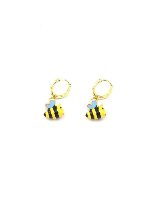 Blue Winged Buzzy Bee Huggie Earrings Tiger Tree