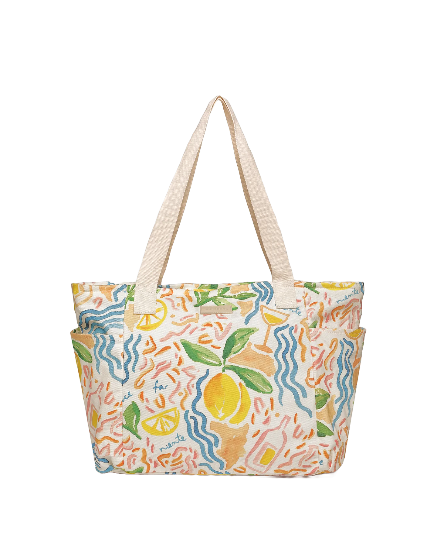 Charlotte Canvas Tote Bag Lemon Print Bags and Purses Louenhide