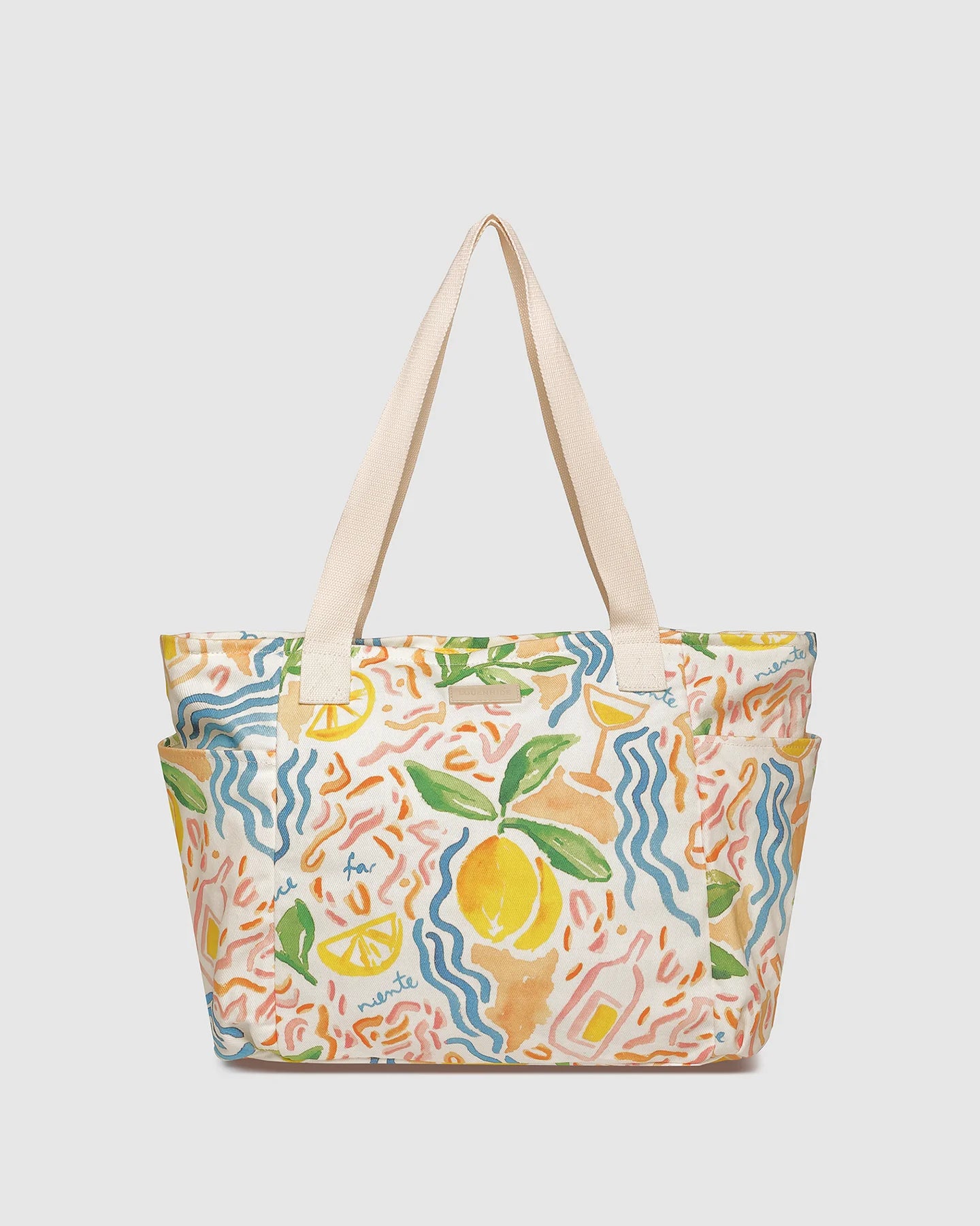 Charlotte Canvas Tote Bag Lemon Print Bags and Purses Louenhide