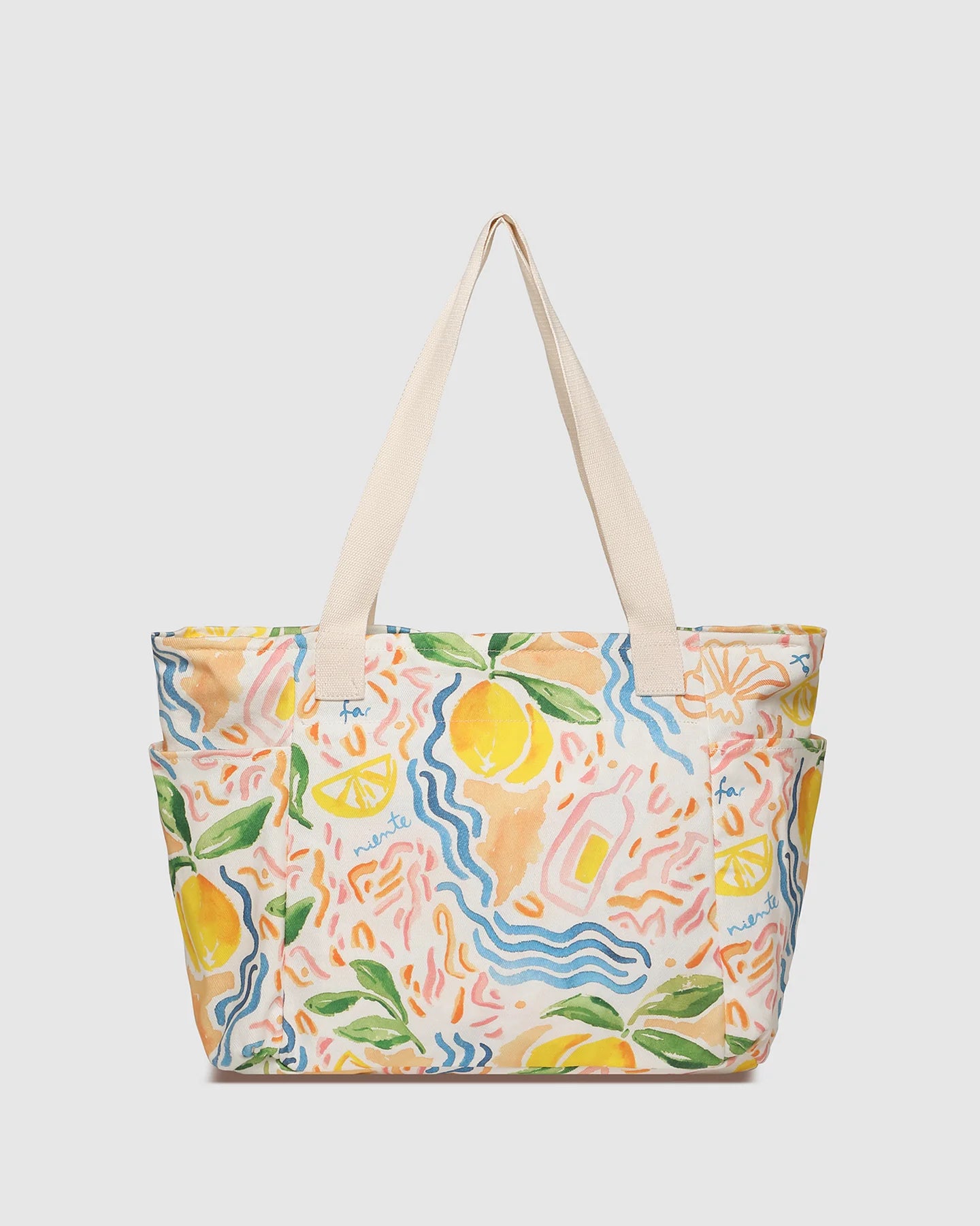 Charlotte Canvas Tote Bag Lemon Print Bags and Purses Louenhide
