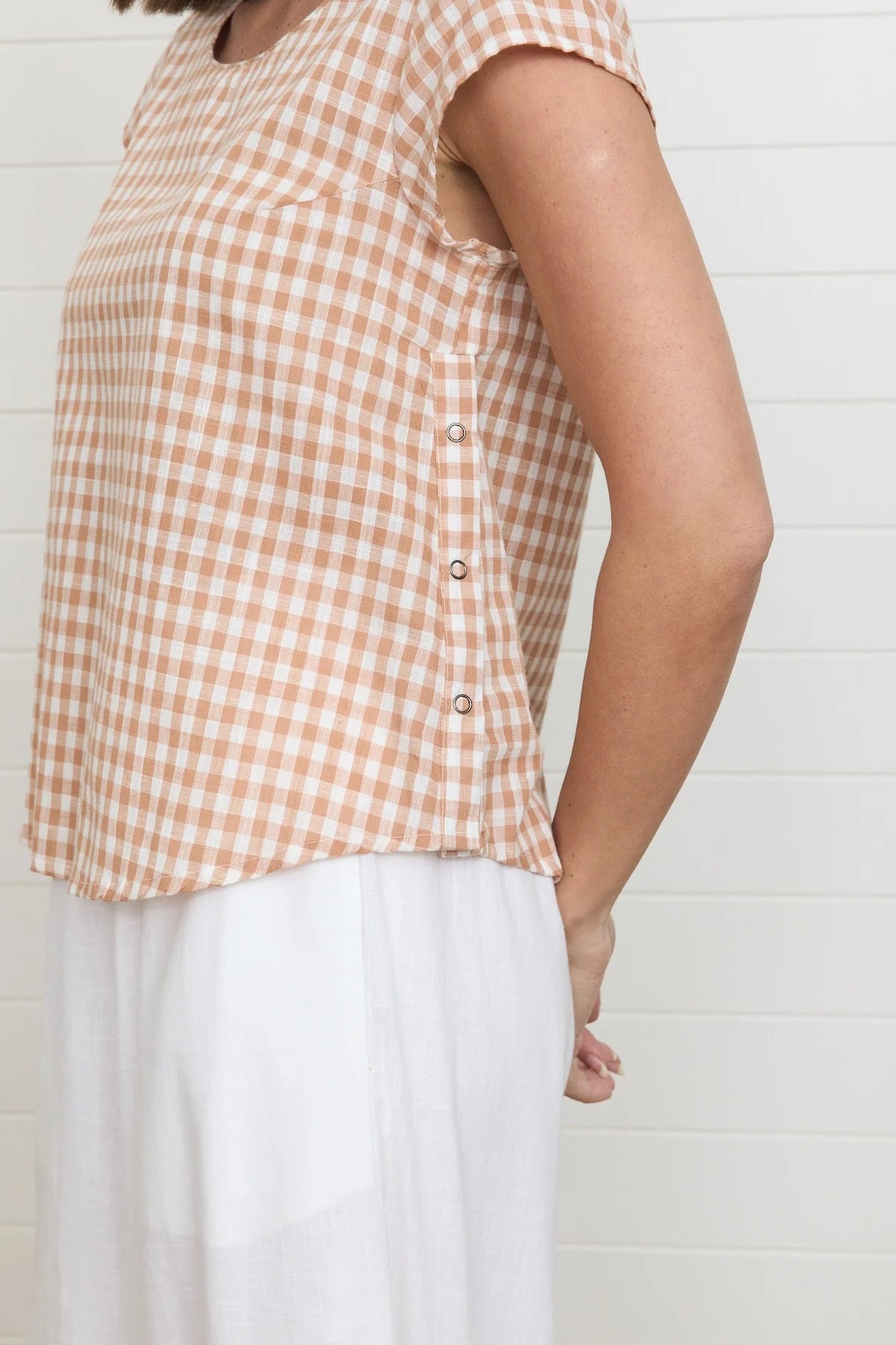 Remi Top Ginger Gingham - Global Free Style