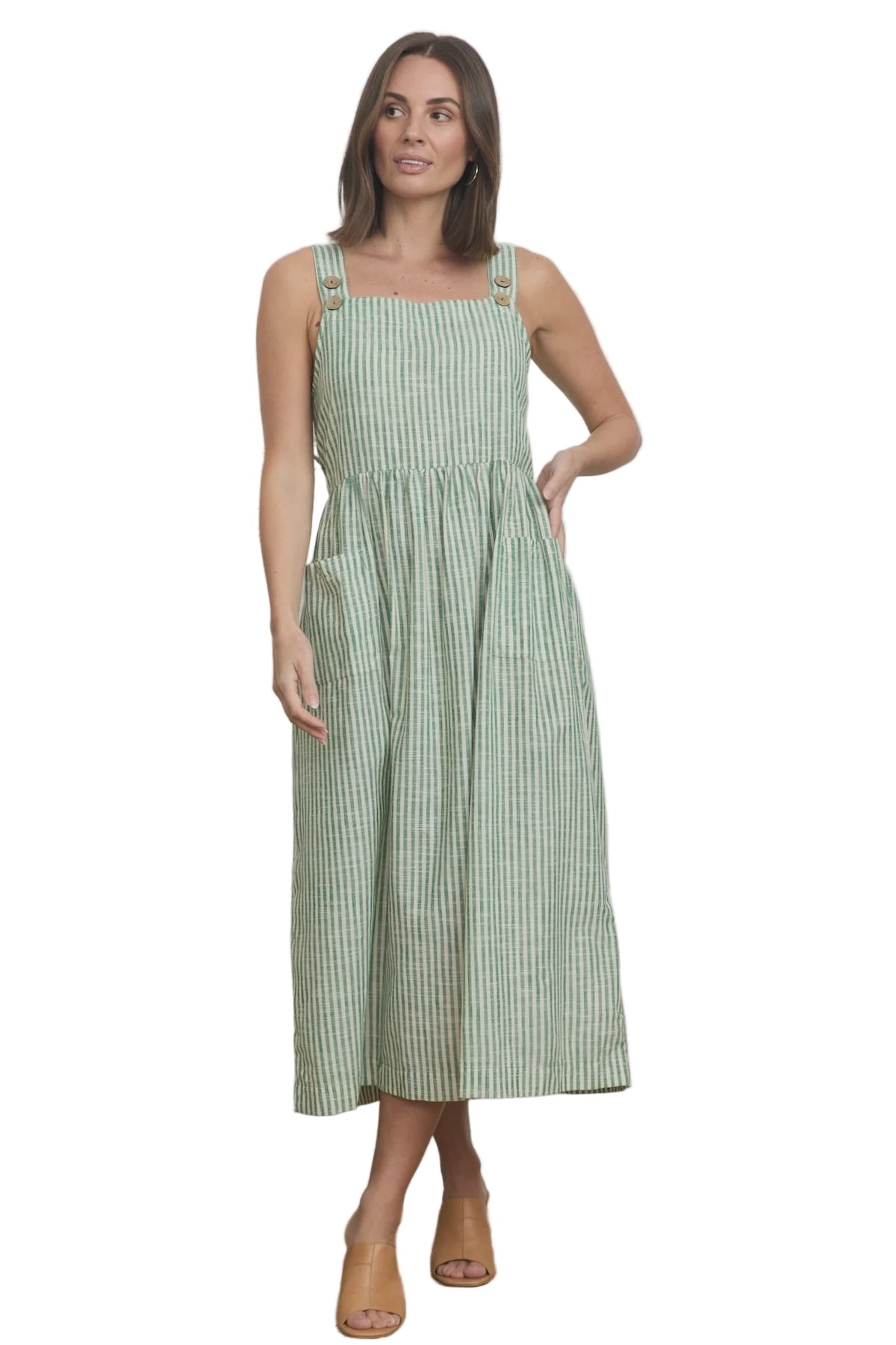 Eadie Dress Green Stripe Dresses MahaShe XS(6)
