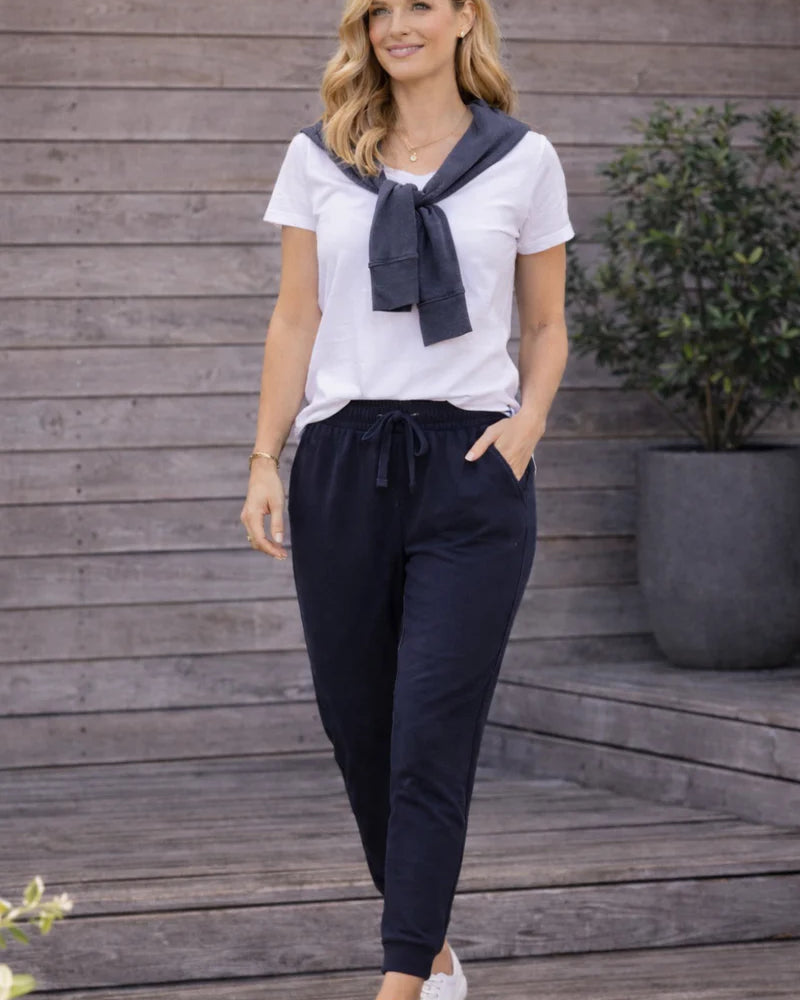 Sorrento Pants Navy Blue Bottoms Jovie The Label