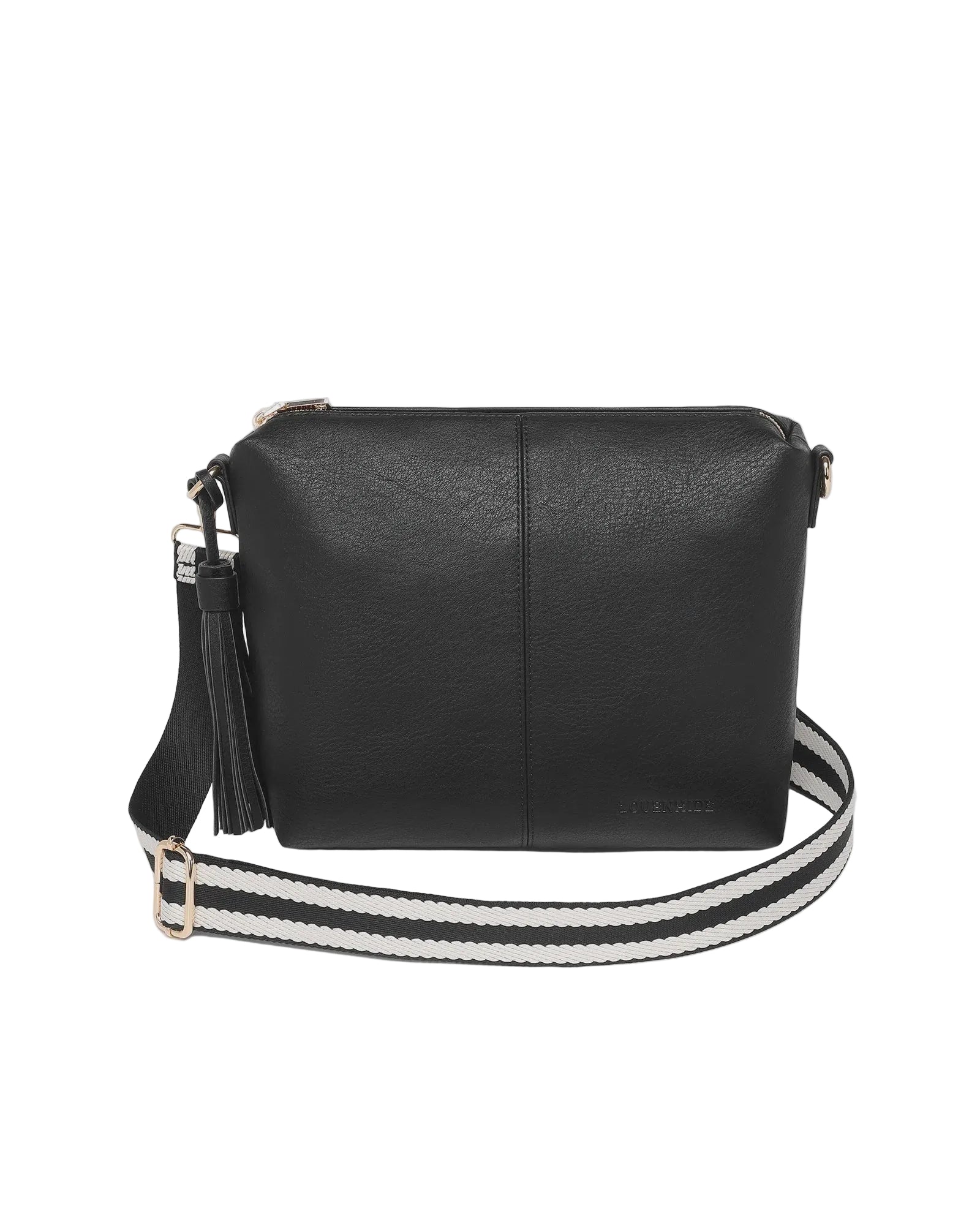 Daisy Stripe Crossbody Bag Black Bags and Purses Louenhide